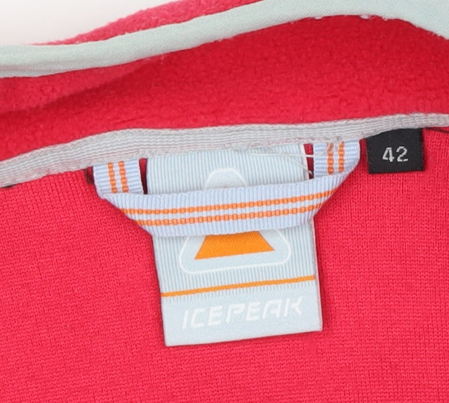 Icepeak Womens Red Fleece Full Zip Outdoor Jacket Size 14