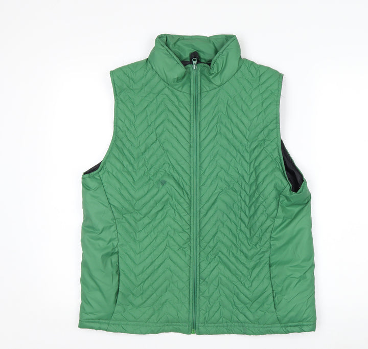 PrettyLittleThing Womens Green Quilted Sleeveless Waistcoat UK 8