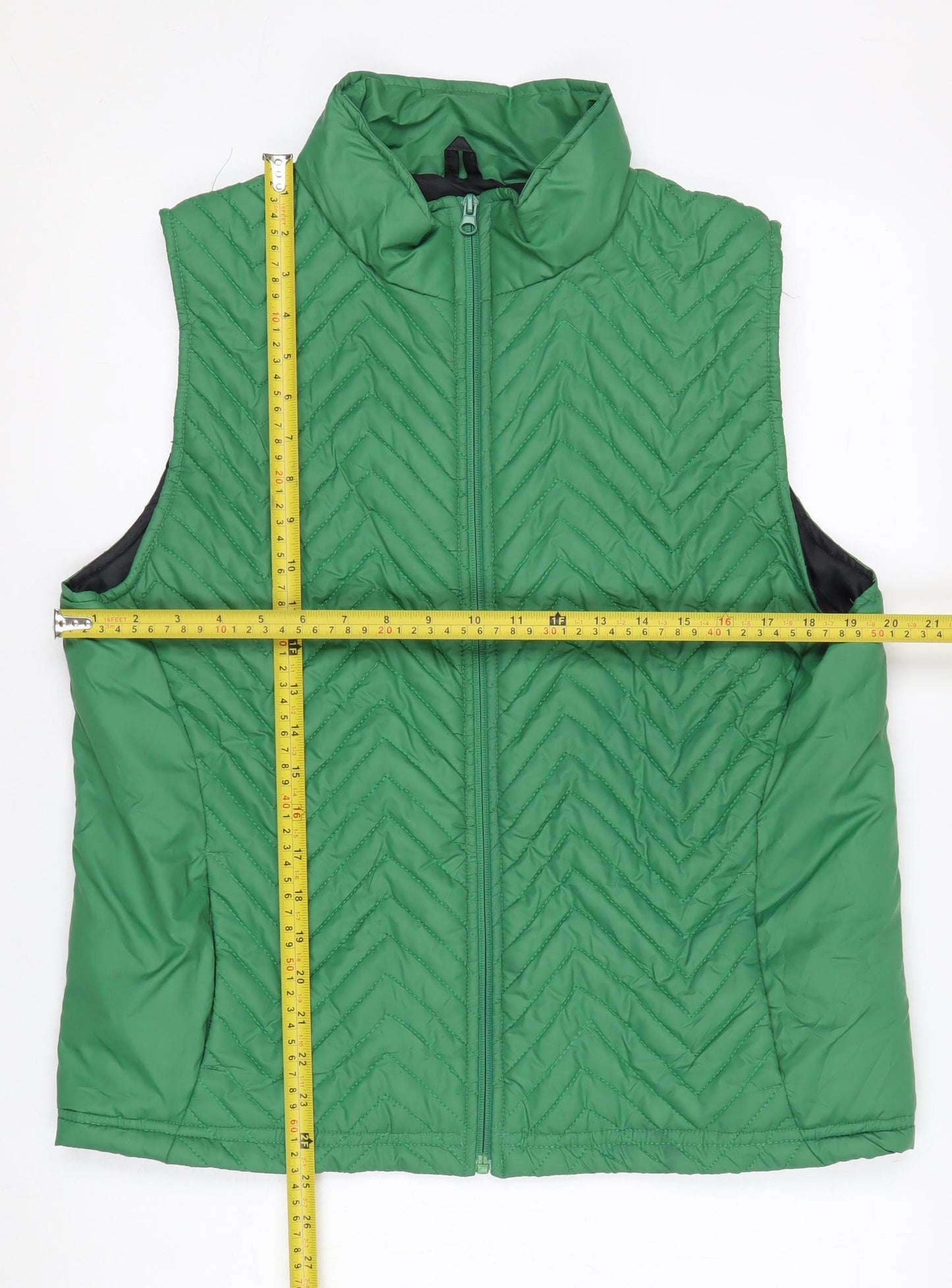 PrettyLittleThing Womens Green Quilted Sleeveless Waistcoat UK 8