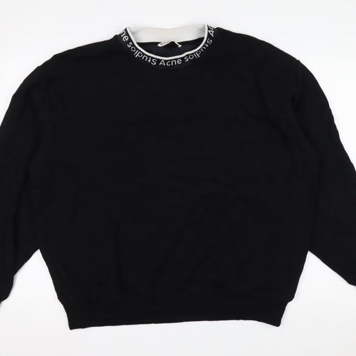 Acne Studios Men's Black Logo Crew Neck Sweatshirt Size M