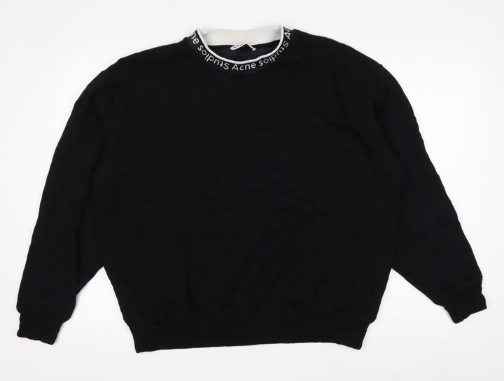 Acne Studios Men's Black Logo Crew Neck Sweatshirt Size M