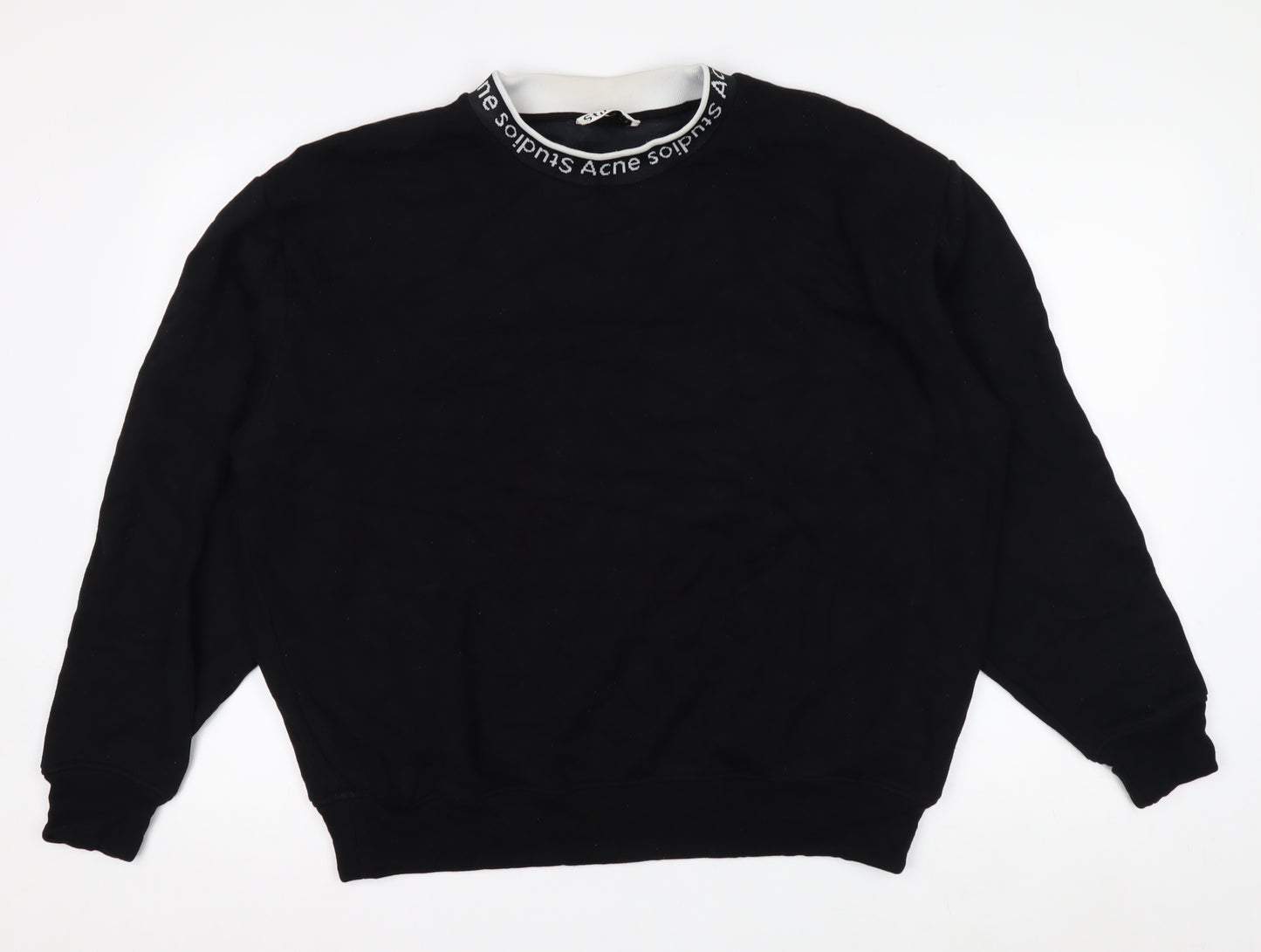Acne Studios Men's Black Logo Crew Neck Sweatshirt Size M