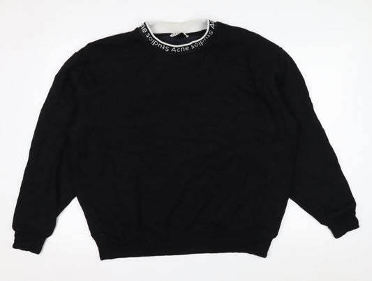 Acne Studios Men's Black Logo Crew Neck Sweatshirt Size M