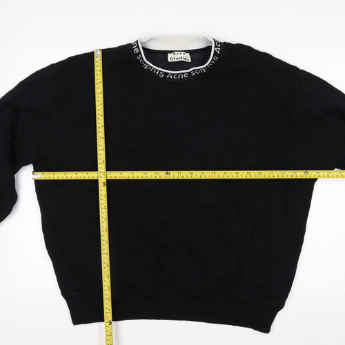 Acne Studios Men's Black Logo Crew Neck Sweatshirt Size M