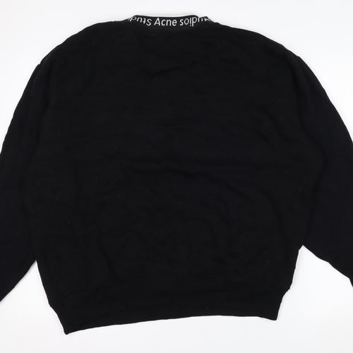 Acne Studios Men's Black Logo Crew Neck Sweatshirt Size M