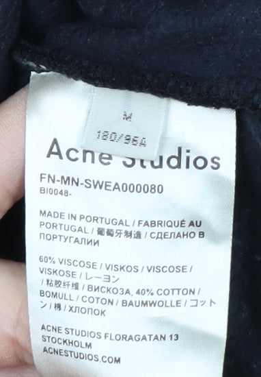 Acne Studios Men's Black Logo Crew Neck Sweatshirt Size M
