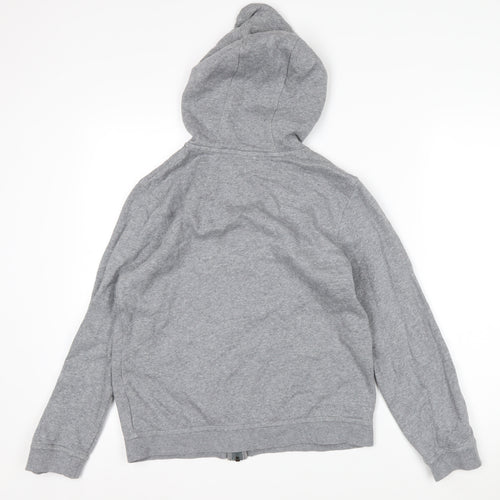 Nike Boys Grey Full Zip Hoodie Size 147-158cm Cotton Blend Sportswear