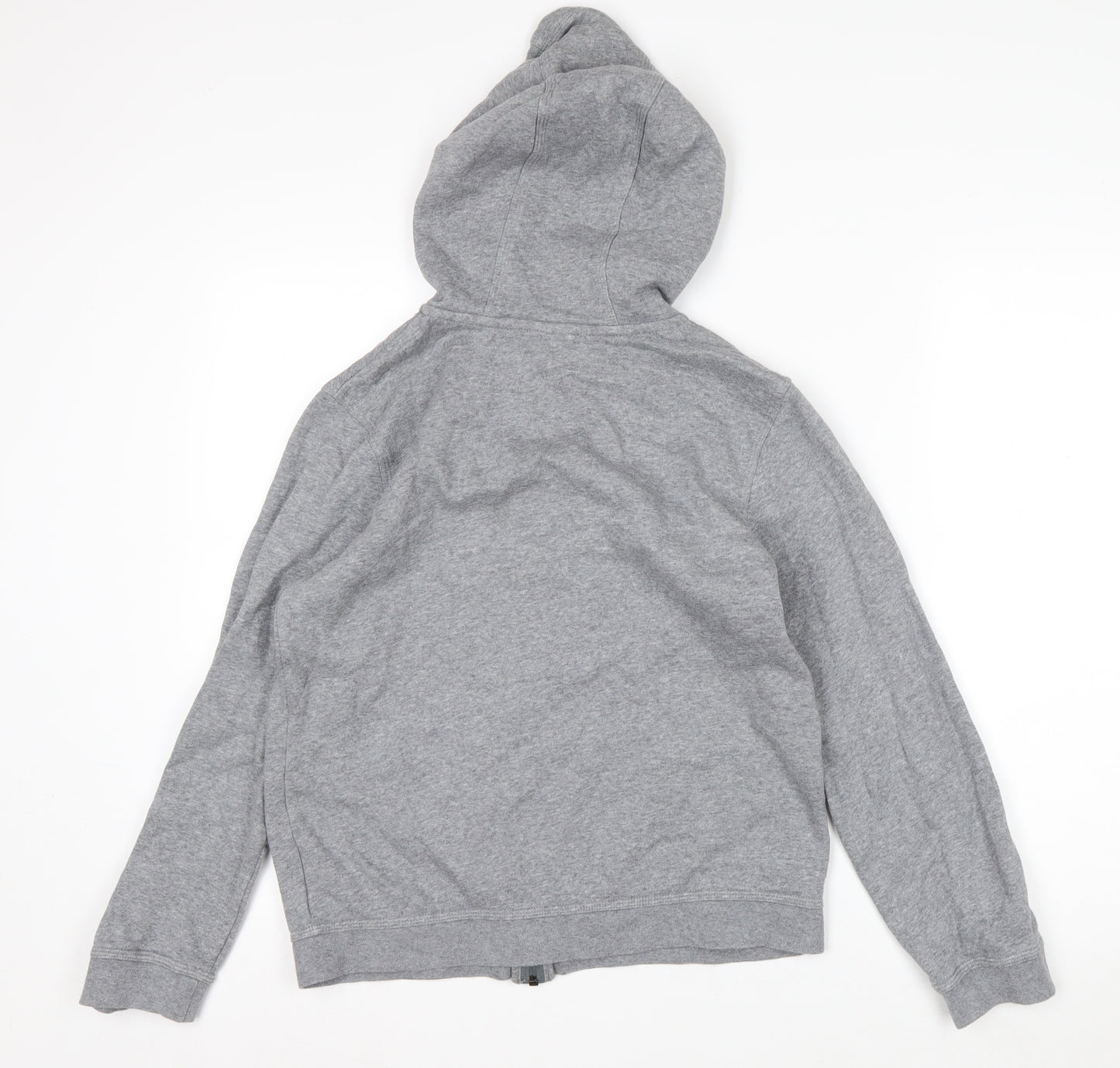 Nike Boys Grey Full Zip Hoodie Size 147-158cm Cotton Blend Sportswear
