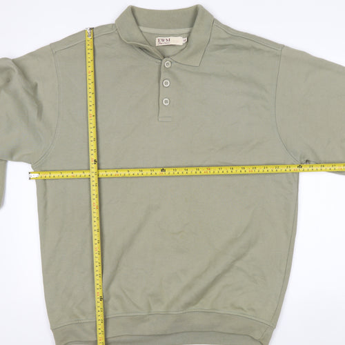 EWM Men’s Green Collared Henley Sweatshirt Size M
