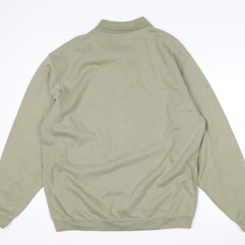 EWM Men’s Green Collared Henley Sweatshirt Size M