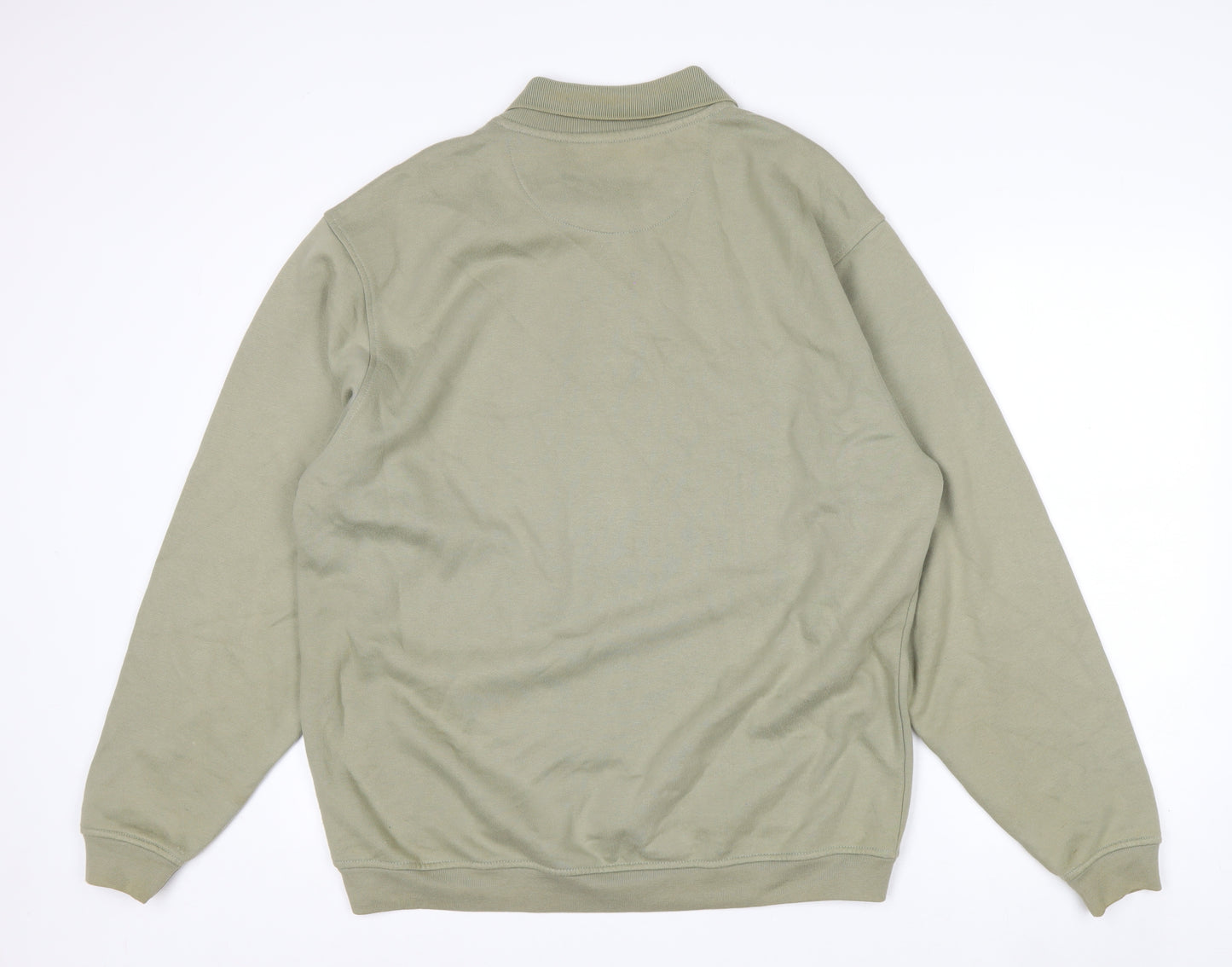 EWM Men’s Green Collared Henley Sweatshirt Size M