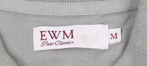 EWM Men’s Green Collared Henley Sweatshirt Size M