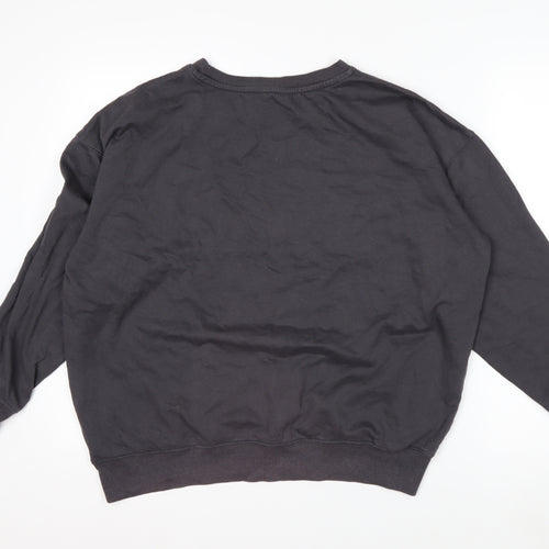 New Look Women Black Brooklyn Pullover Sweatshirt Size M Cotton Blend