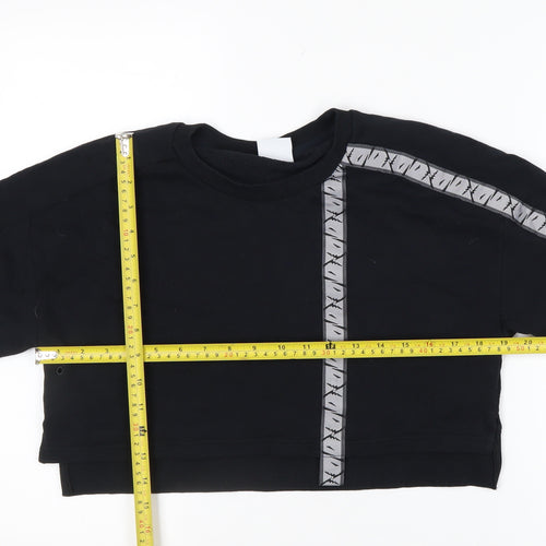 Gymshark Women Black Small Cropped Crew Neck Sweatshirt