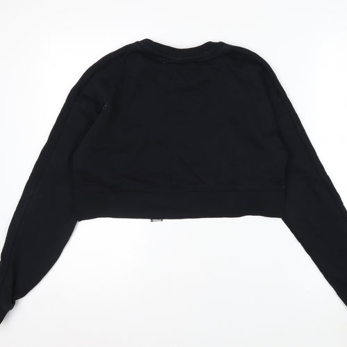 Gymshark Women Black Small Cropped Crew Neck Sweatshirt