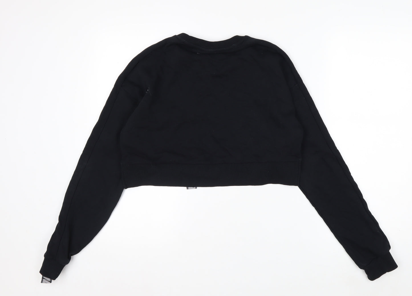 Gymshark Women Black Small Cropped Crew Neck Sweatshirt