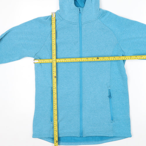 Mountain Warehouse Women Blue Full Zip Hooded Fleece Jacket UK 10