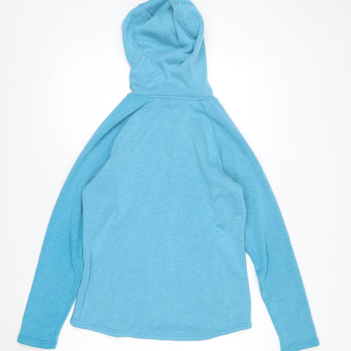 Mountain Warehouse Women Blue Full Zip Hooded Fleece Jacket UK 10