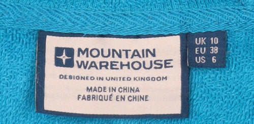 Mountain Warehouse Women Blue Full Zip Hooded Fleece Jacket UK 10