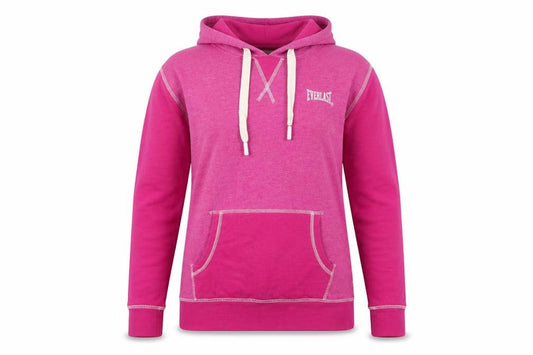 Front view of Everlast women’s pink pullover hoodie, size UK 12, cotton blend casual