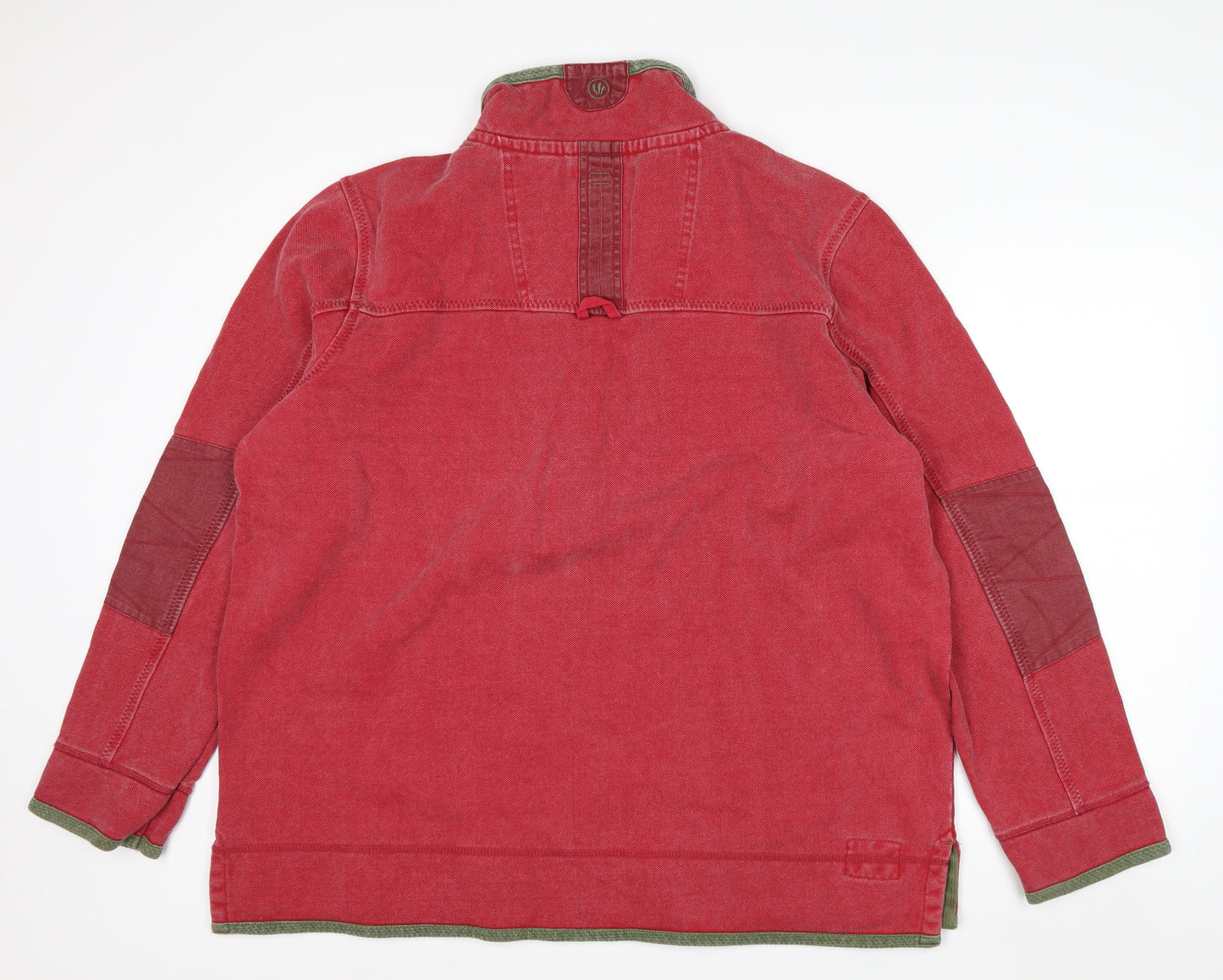 Fat Face Men Red XXL Airlie 1/4 Zip Heavyweight Sweatshirt