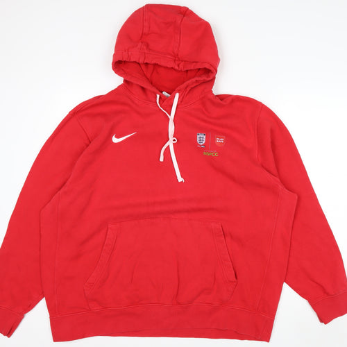 Nike Mens Red 2XL Pullover Hoodie Football NSPCC Logo
