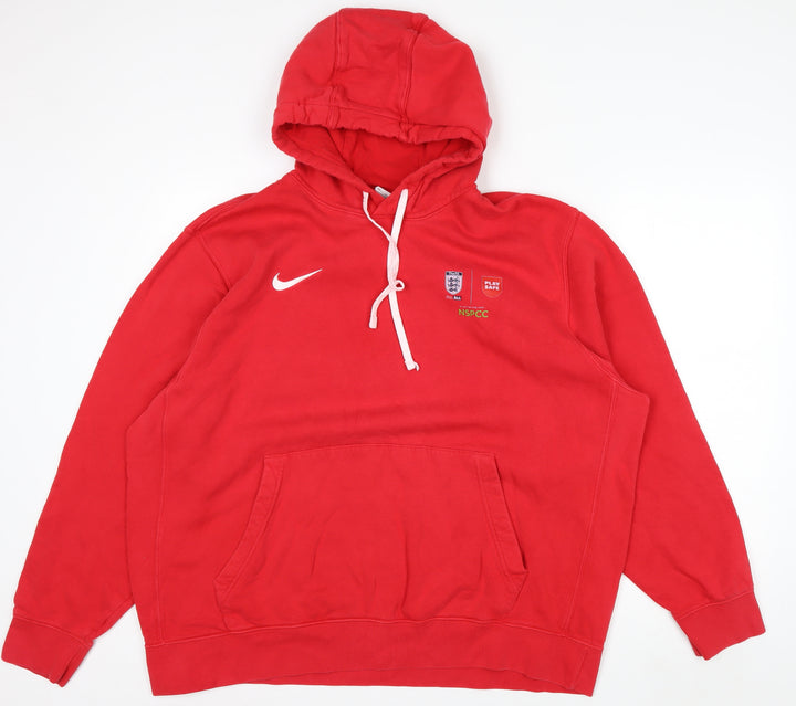 Nike Mens Red 2XL Pullover Hoodie Football NSPCC Logo