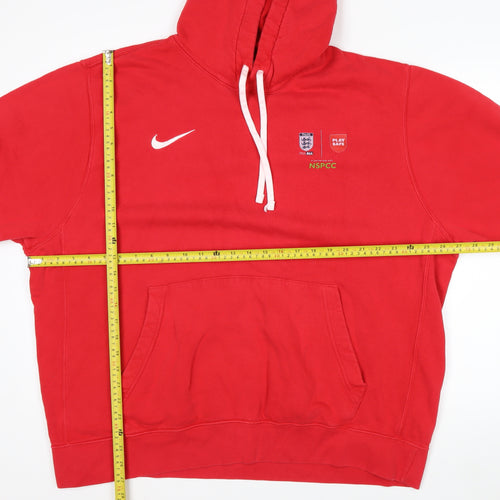 Nike Mens Red 2XL Pullover Hoodie Football NSPCC Logo