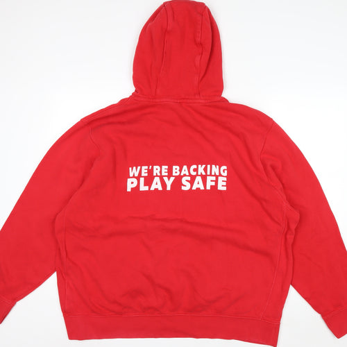 Nike Mens Red 2XL Pullover Hoodie Football NSPCC Logo