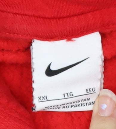 Nike Mens Red 2XL Pullover Hoodie Football NSPCC Logo