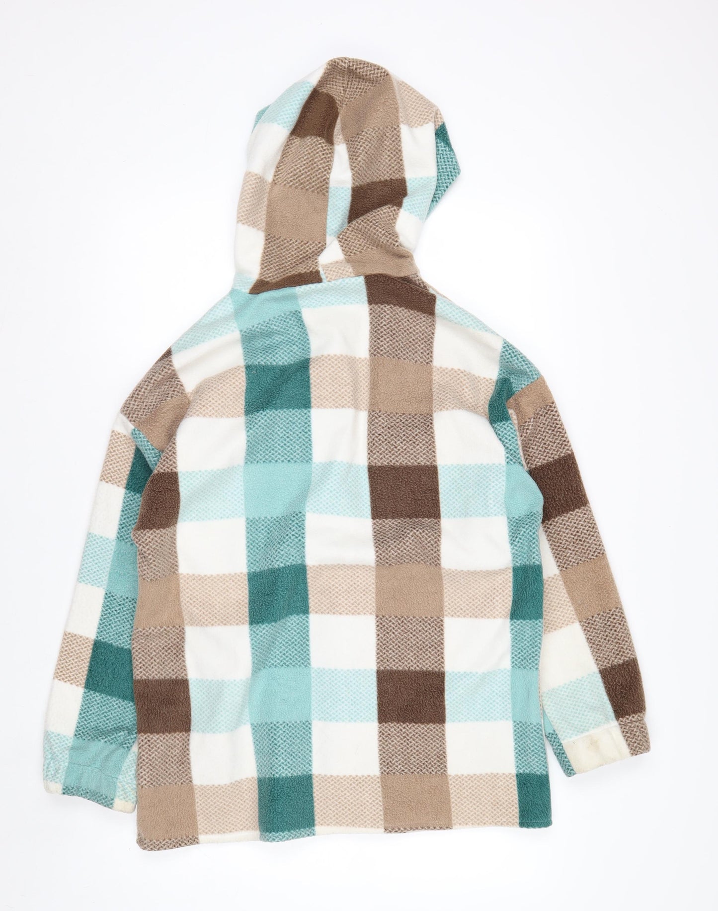 Smile Face Men's Multicoloured Check Hooded Fleece Jacket Size S