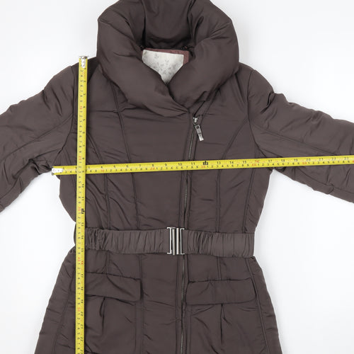 RJR John Rocha Women's Brown Size 8 Belted Puffer Jacket