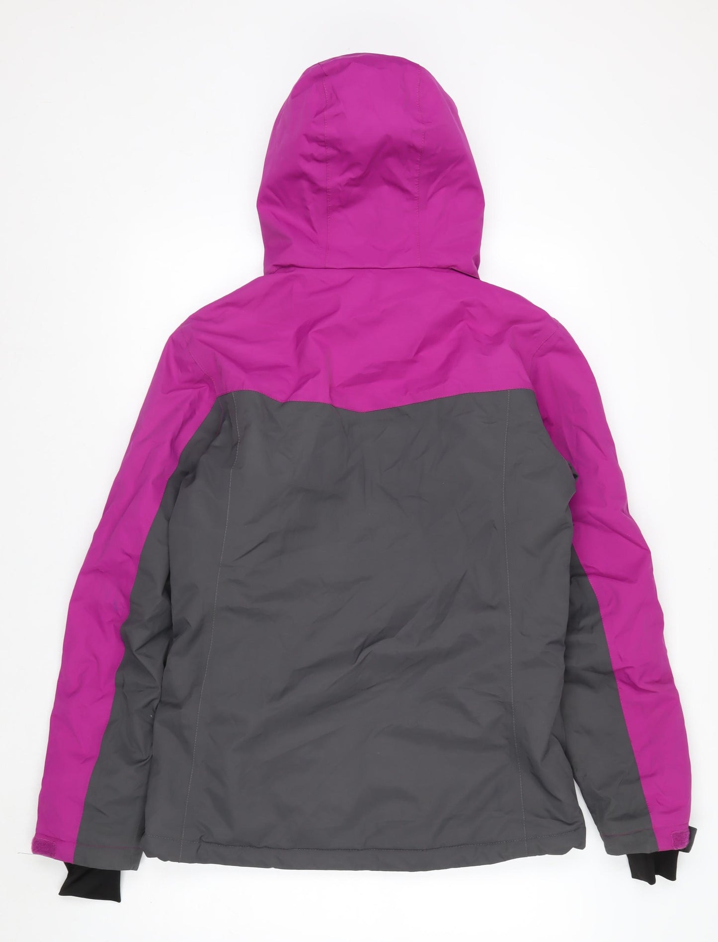 Crane Women's Purple Grey Ski Jacket S Waterproof Hooded Winter Coat
