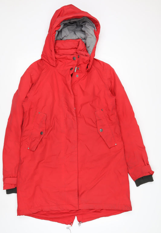 Didriksons 1913 Mens Red Waterproof Hooded Parka Coat Size 40