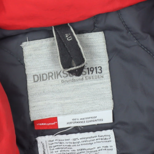Didriksons 1913 Mens Red Waterproof Hooded Parka Coat Size 40