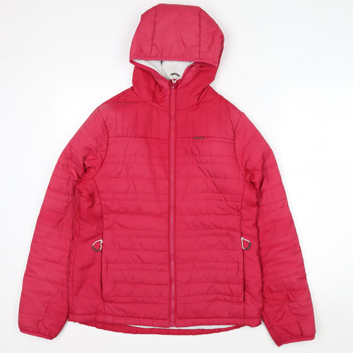Craghoppers Women's Red Puffer Jacket Size 12 Hooded Insulated Coat