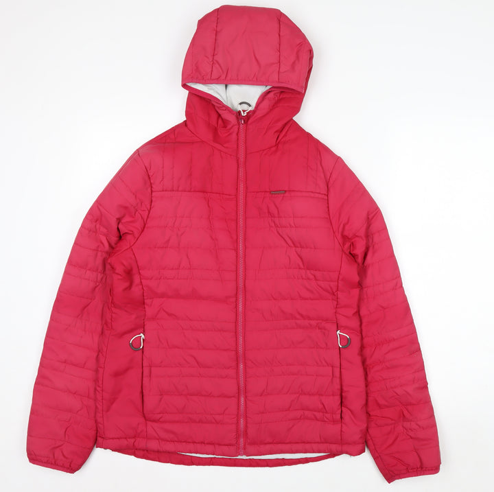 Craghoppers Women's Red Puffer Jacket Size 12 Hooded Insulated Coat
