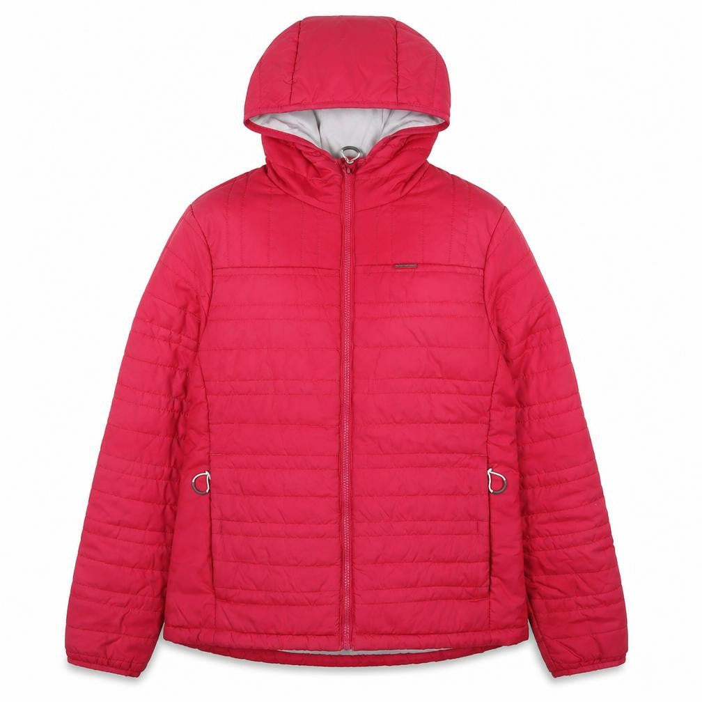 Craghoppers Women's Red Puffer Jacket Size 12 Hooded Insulated Coat