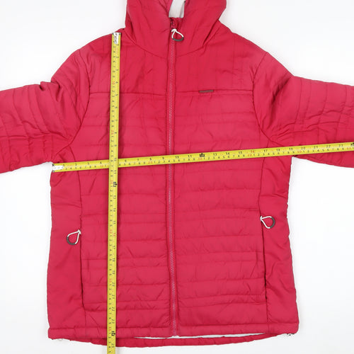 Craghoppers Women's Red Puffer Jacket Size 12 Hooded Insulated Coat
