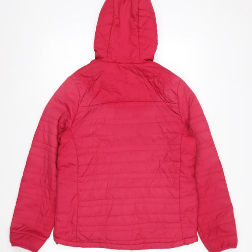 Craghoppers Women's Red Puffer Jacket Size 12 Hooded Insulated Coat