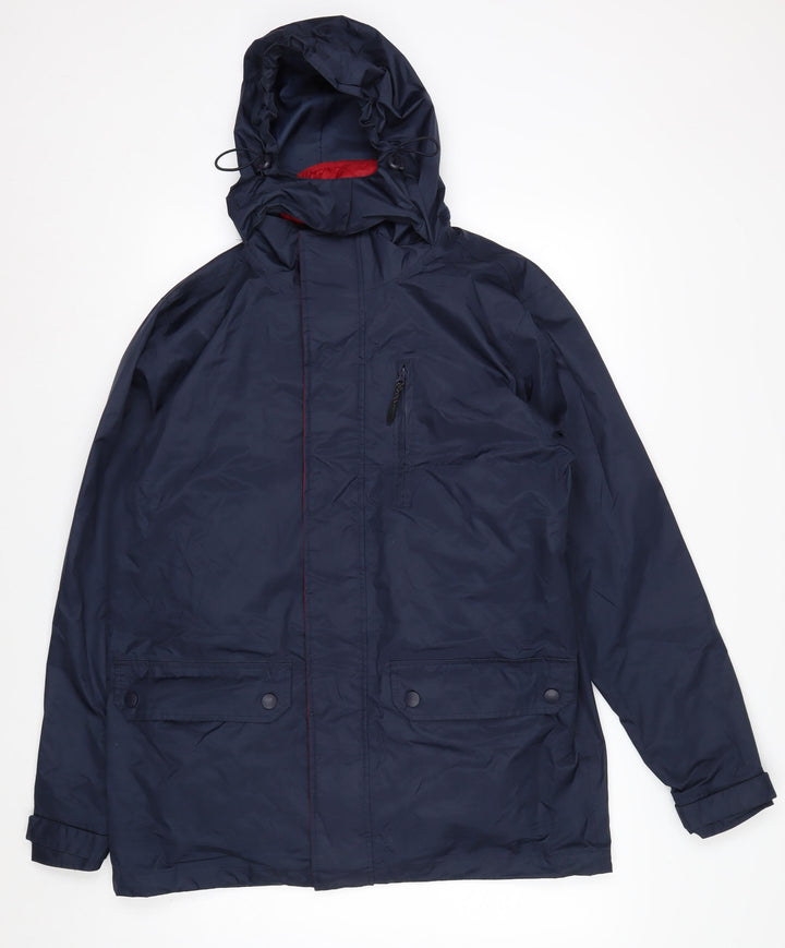 Southbay Men's Blue Hooded Parka Jacket Size S 38in Polyester Lined