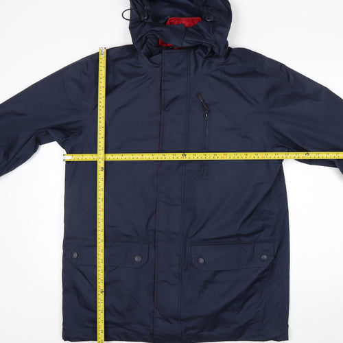 Southbay Men's Blue Hooded Parka Jacket Size S 38in Polyester Lined