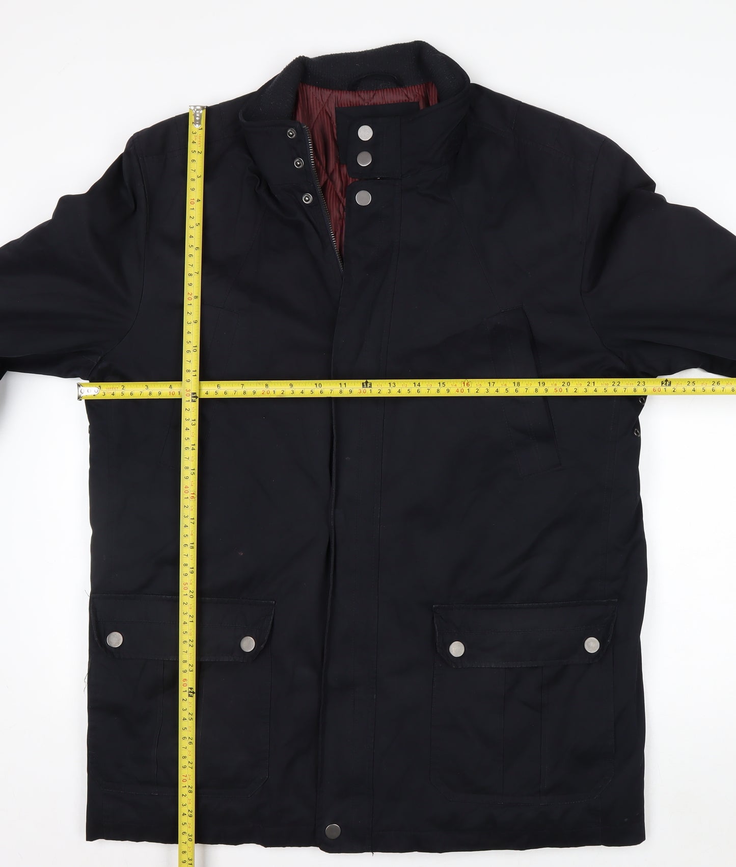 Thomas Nash Men's Black L Parka Jacket Lined Mid-Length Cotton Blend