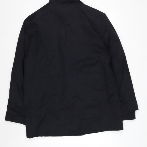 Thomas Nash Men's Black L Parka Jacket Lined Mid-Length Cotton Blend