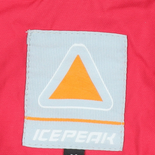 Icepeak Womens Pink Waterproof Ski Jacket Size 14 Hooded Winter Coat