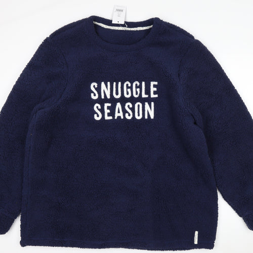 George Women Navy Blue Snuggle Season Fleece Pullover Sweatshirt 2XL