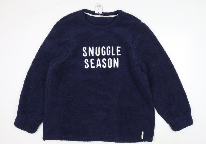 George Women Navy Blue Snuggle Season Fleece Pullover Sweatshirt 2XL