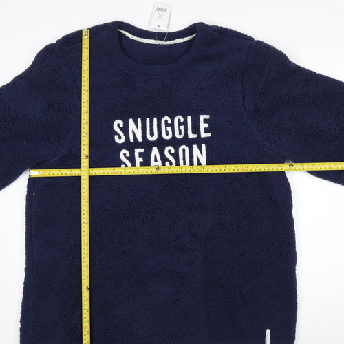 George Women Navy Blue Snuggle Season Fleece Pullover Sweatshirt 2XL