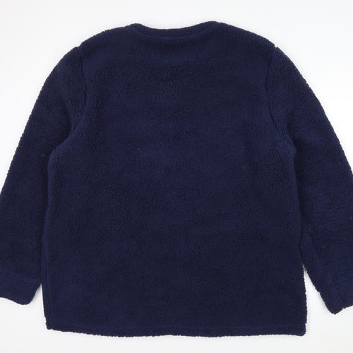 George Women Navy Blue Snuggle Season Fleece Pullover Sweatshirt 2XL