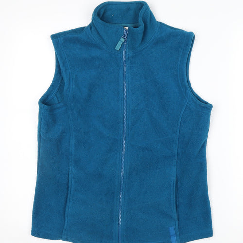 M&Co Women’s Blue Fleece Zip Waistcoat Bodywarmer M